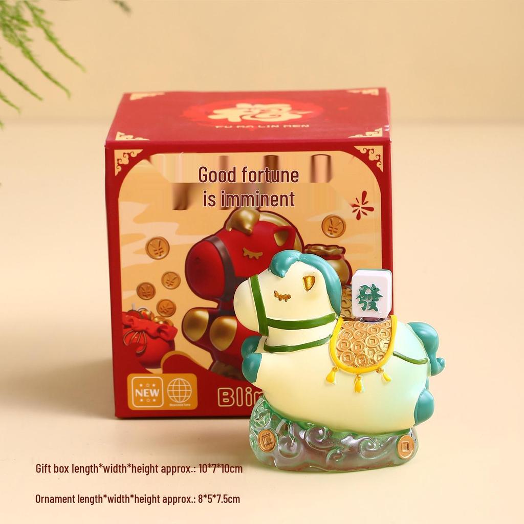 Xianci Year of the Horse Wealth Figurine - Luoyang Cultural Souvenir for Office or Desktop