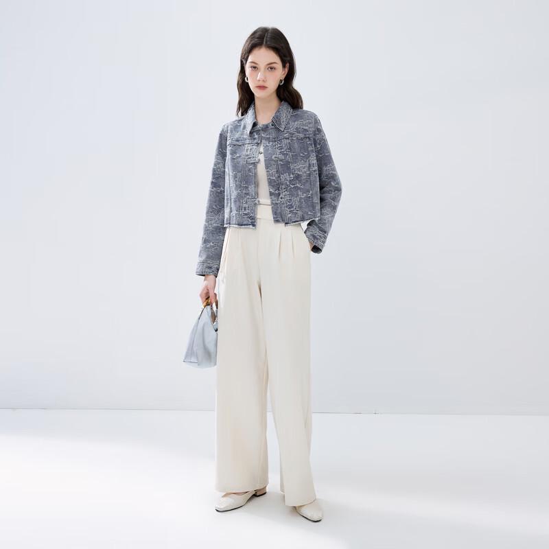 Qiu Shui Yi Ren Women's New Chinese Style Denim Jacket