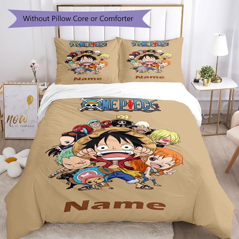 3pcs Custom Name One Piece Bedding Set Duvet Cover Closure Includes 1 Duvet Cover & 2 Pillowcases, Soft and Comfortable for All Seasons.