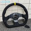 JDM D Shape Suede Steering Wheel Universal Car Racing Tuning Sports Steering Wheel
