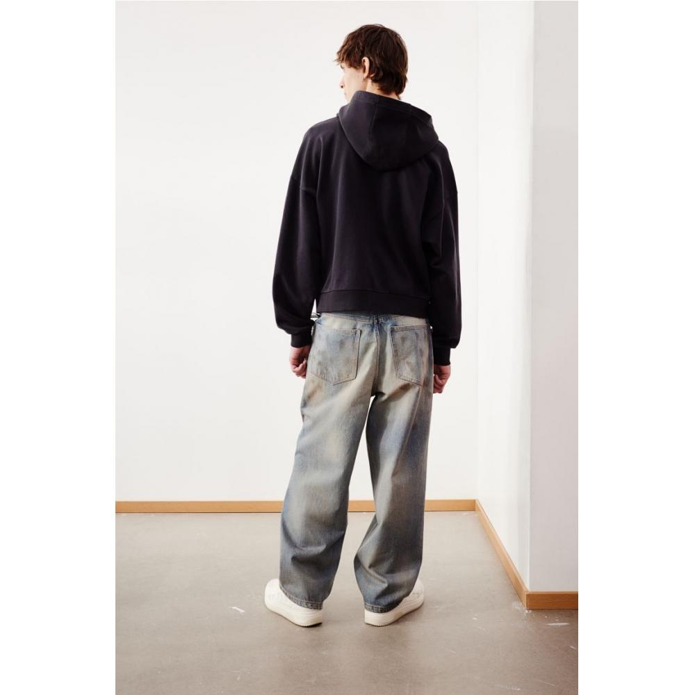 H M Zip Up Hoodie Oversized Fit Black