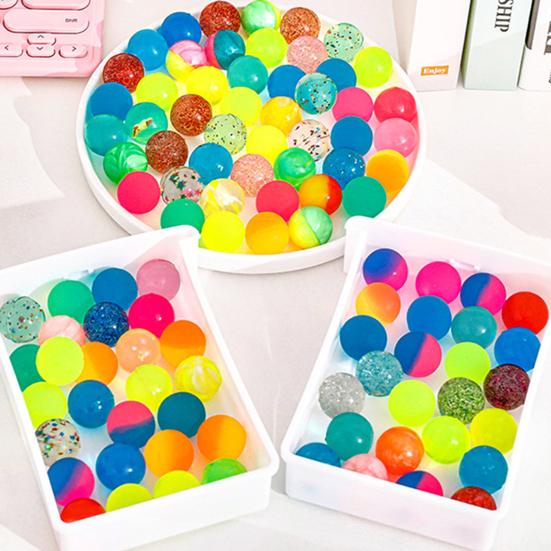 100Pcs Color Toy Indoor Bouncing Balls Fun Portable Transparent Outdoor Play Flexible Ball Toys for Kids