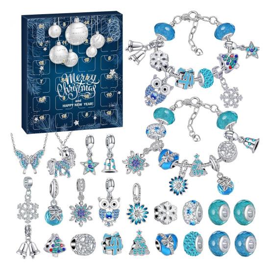 Bracelet DIY Advent Calendar 2025 Bracelet Making Kit Christmas Charm Beads Countdown Calendar Jewelry Making Kit for Adults Teens Girls Xmas Gifts