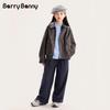 BARRY BANNY Girls' Melard Brown PU Leather Jacket
