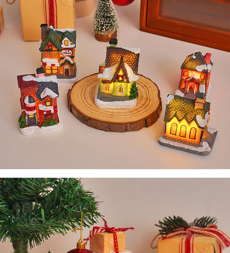 Luminous Christmas Micro-Landscape Cottage Decorations for Festive Atmosphere