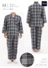 Kaitak Family POLO BCS Long Sleeve Viyella Pajama Check Gray and Sizes M and L Men's Shirt, 100% Cotton, Pattern, Navy, Spring/Autumn, (M, Gray)