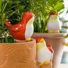 4 Pcs Bird Shaped Self-Watering Spikes Terracotta Clay Plant Watering Globes Planter Pot Insert Automatic Waterer for Garden Balcony