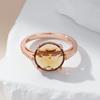 Modischer Runder Helles Braun Natürlicher Zirkon Brautring Für Damen Einfach Roségold Farbe Hohe Qualität Tägliche Schmuckstücke