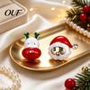 Christmas Gift for Her 1 Pair Stud Earrings Women, Cute Enamel Santa Festive Rhinestone Claus And Reindeer Earrings, Holiday Jewelry Gifts Xmas Party