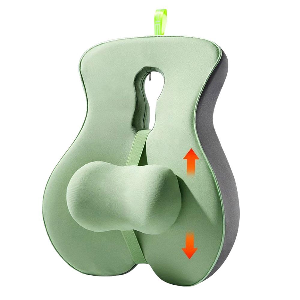 Memory Foam Lumbar Support Cushion with Adjustable Slider Breathable Seat Back Support Ergonomic Back Support Lumbar Pillow