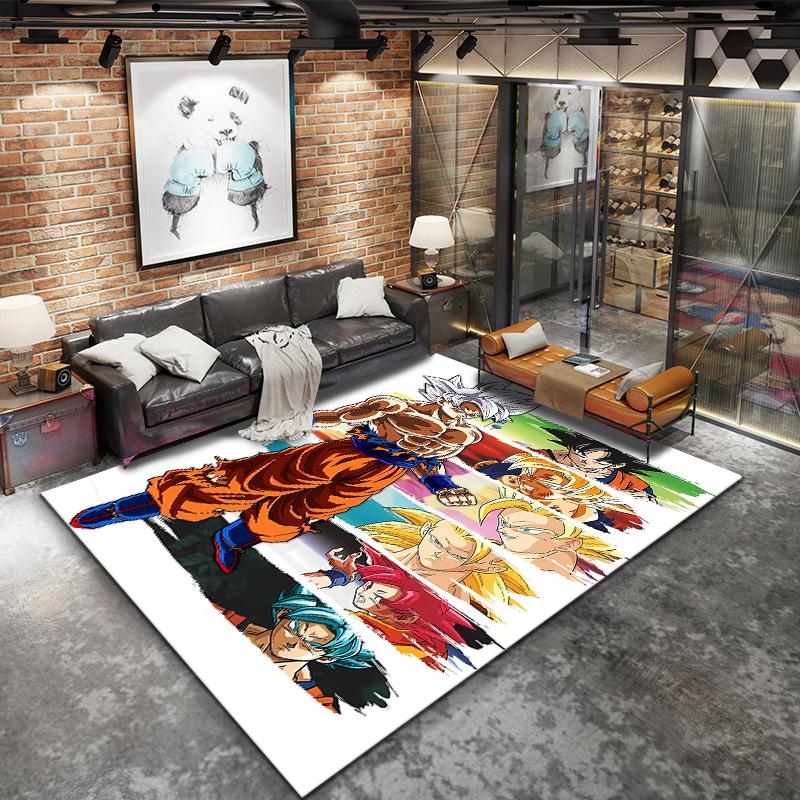 Tappeto Dragon Ball Z per Soggiorno Camera da Letto Casa Decorazione Divano, Tappetino Antiscivolo per Giochi Bambini