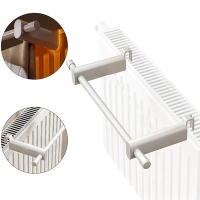1Pc Compact Radiator Towel Hanger 30cm White Steel Bathroom Organizer Space Saving Easy Mount No Drilling Required Heat Resistant for 0.3-2m Heaters