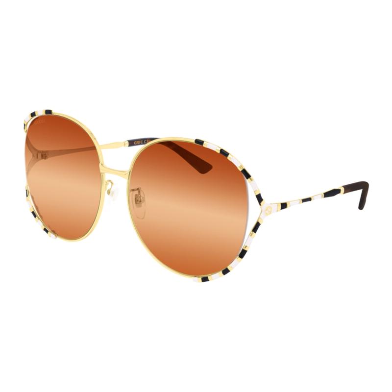 

GUCCI Frame Pattern Round Sunglasses Women s Gold 64 золотой