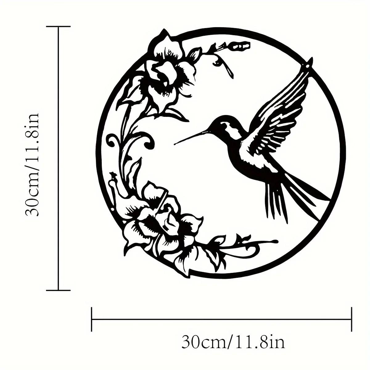 

1 шт. Металлический декор для стен с цветами колибри, знак с птицей, металлическая настенная скульптура колибри, украшение для гостиной чёрный