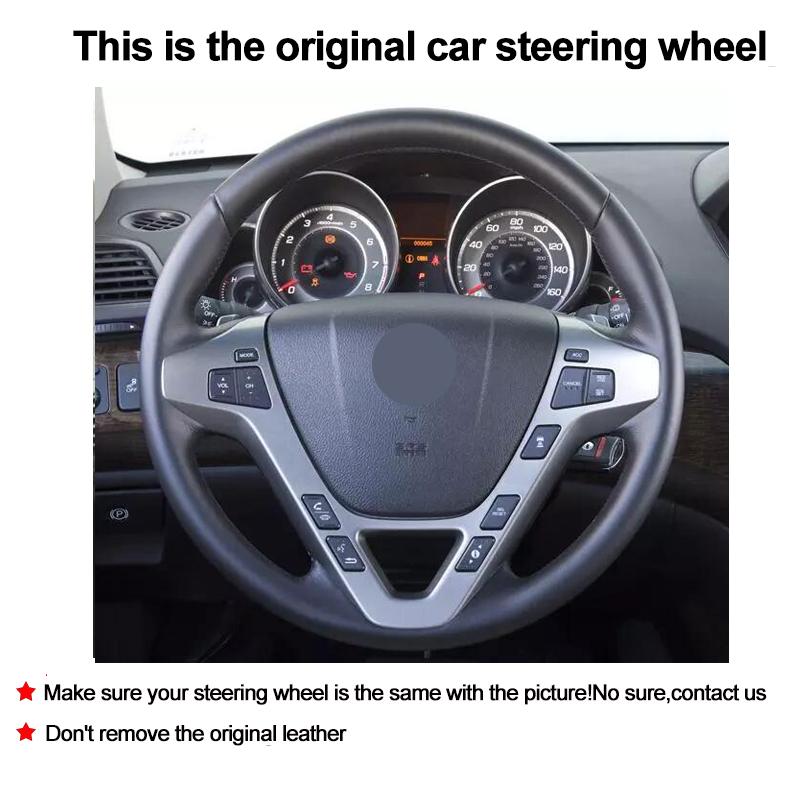 Hand Sewing Car Steering-Wheel Cover Wrap For Acura MDX 2007 2008 2009 2010 2011 2012 2013 Artificial Leather Black Beige Gray
