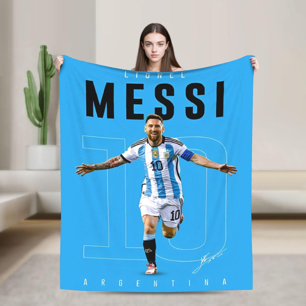 Argentina Number 10 Football Soccer Flannel Blanket Messied Awesome Throw Blanket for Home Hotel Sofa 150*125cm Bedspread