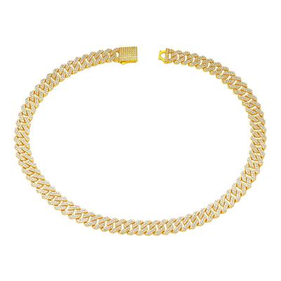 Men's Hip Hop Argyle Cuban Chain Necklace - Full Diamond Street Style