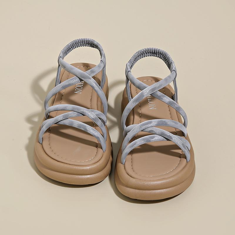 Platform sandals women's 2025 new summer height increase fairy style casual women's shoes flat-soled outer wear with skirt beach shoes