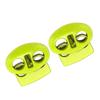 30pcs Fluorescent Green & Dark Blue Spring Stopper Fasteners Double Hole Toggles  For Drawstrings