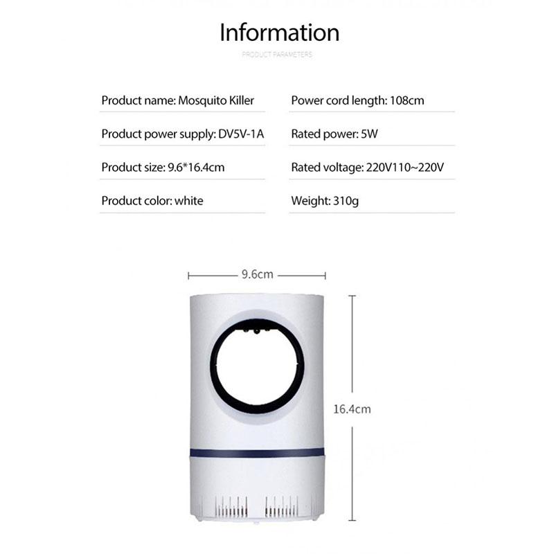 New Household Rechargeable Usb Photocatalysis Inhalation Mosquito Killer Household Mosquito Killer LED Bug Zapper Portable Mosquito Killer