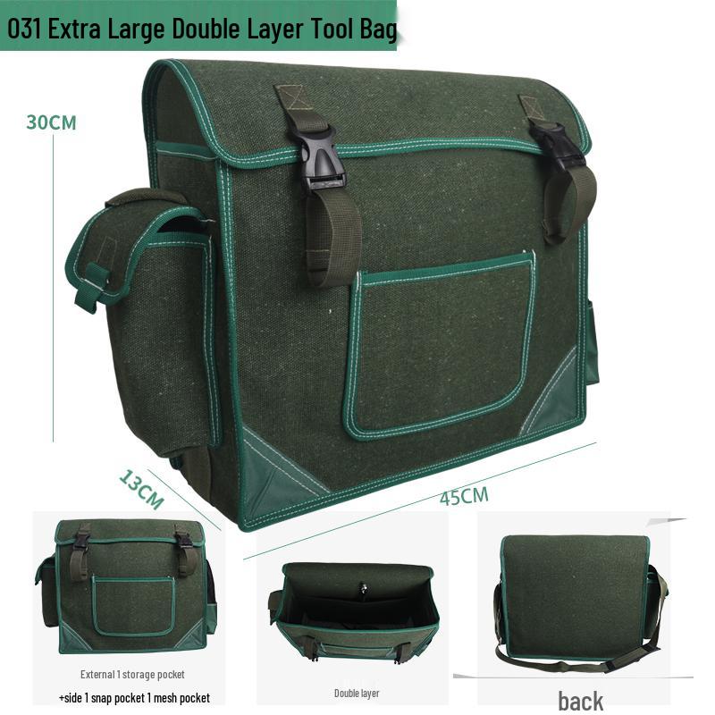 Sturdy Multifunctional Canvas Electrician Tool Bag - Durable, Wear-Resistant Hardware Organizer Pouch