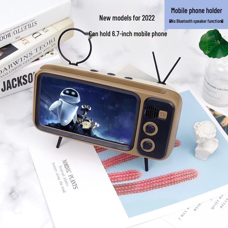 

Retro TV Style Bluetooth Speaker and Phone Holder Stand Stand