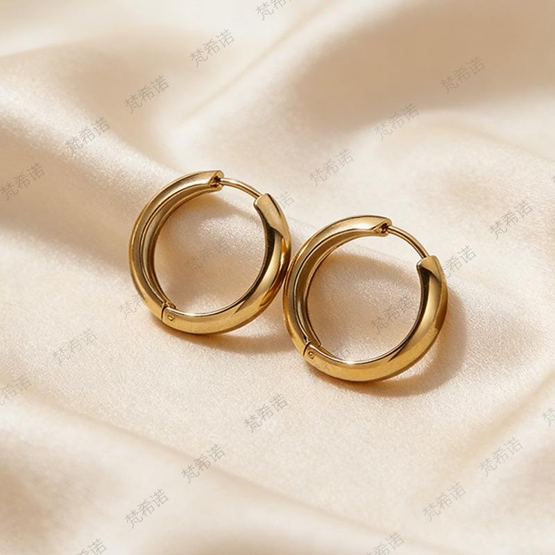 Elegant Gold Stainless Steel Earrings - Versatile, Trendy, and High-Class Jewelry for a Sophisticated Look.