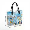  Watercolor Cityscape Tote Bag Casual Large Capacity Handbag For Daily Shopping Travel