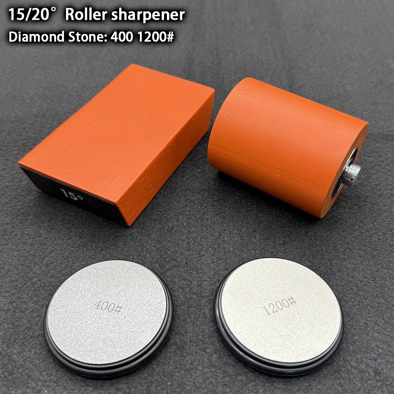 2025 Upgraded 15/20° Fixed-Angle Knife Sharpener with Diamond & Agate Whetstone, Professional Kitchen Sharpening Tool (Orange) New Upgraded version