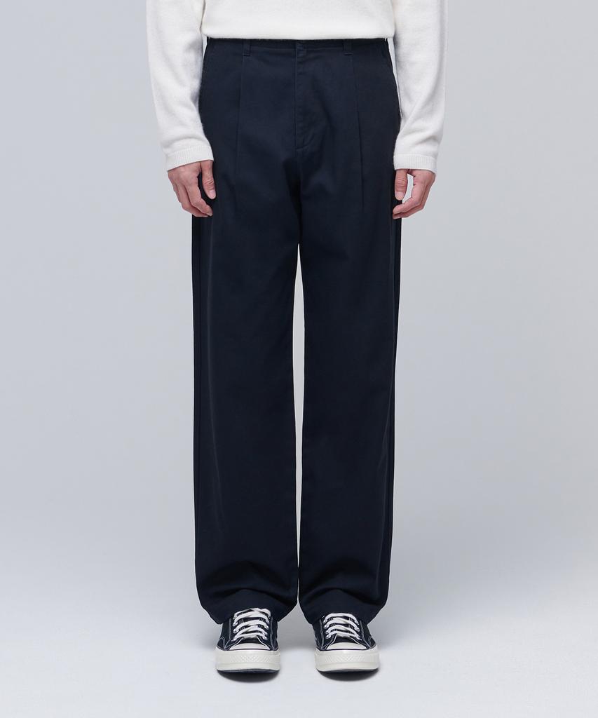 MUSINSA STANDARD One-Pleat Regular Fit Chino Pants [Navy]