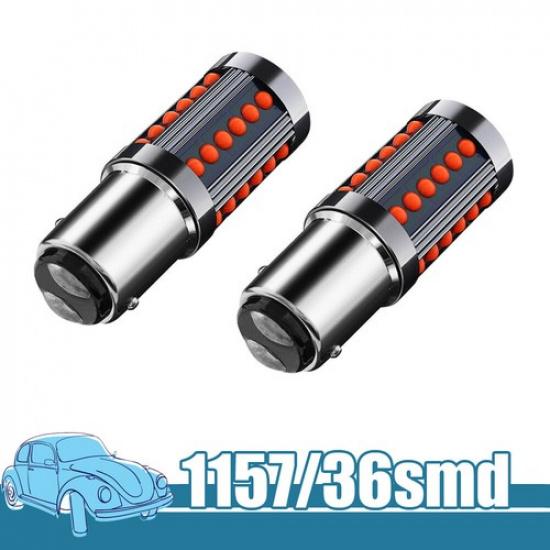 2Pieces 1157 BAY15D 36 COB LED Red Tail Lamp Car Signal Brake Light Universal