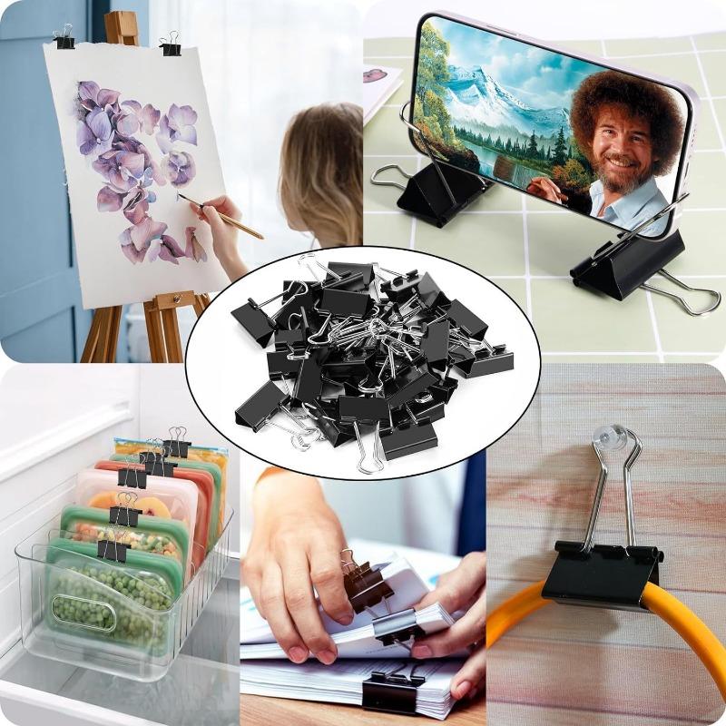 5pcs Stainless Steel Foldback Clip Long Tail Clip Metal Paper Clamp Office Metal Swallowtail Clip Student Stationery Paper Clip