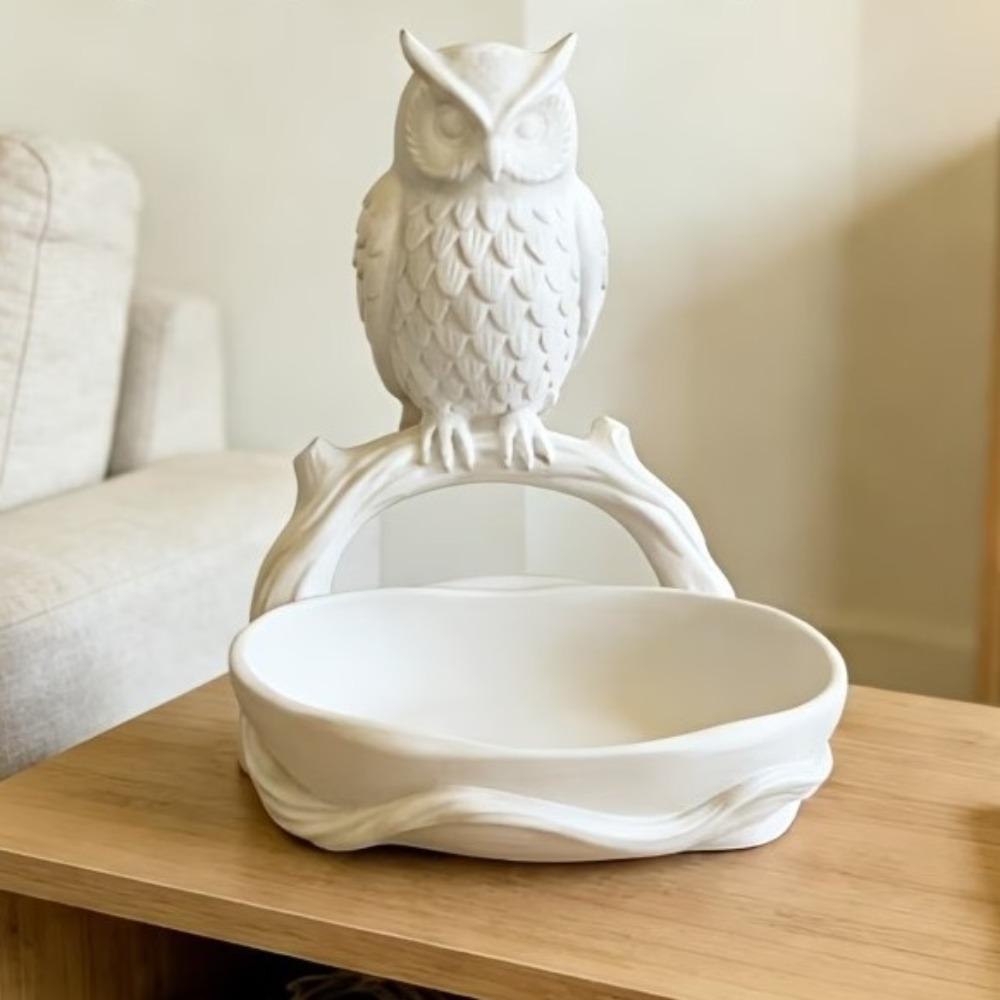 Plastic Owl Storage Tray Animal Shaped Desktop Organizer Tray Multi-functional Organizer Bathroom