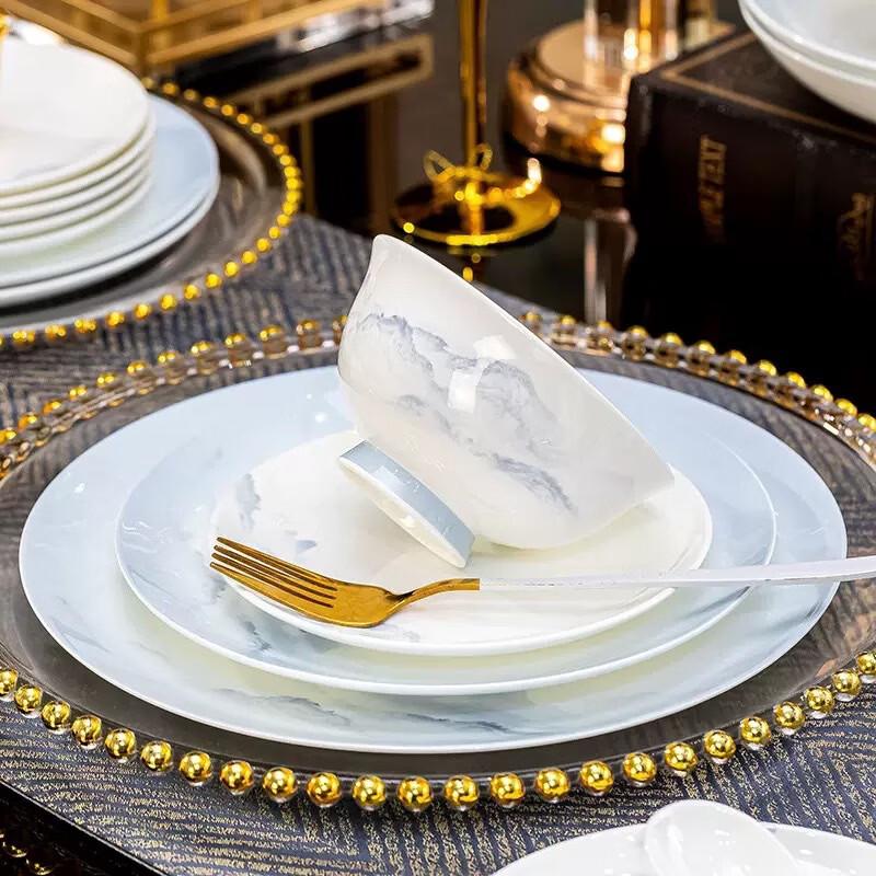 Scenery Painting 4.5-inch Footed Bone China Rice Bowl Set