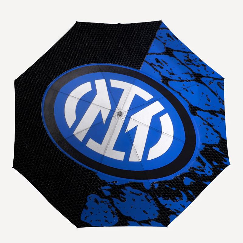 1pc I-Internazionale Milano (2) Umbrella, Sun Protection, And UV Shielding. It Has Eight Sturdy Ribs for Outdoor Use And Perfect As a Holiday Gift