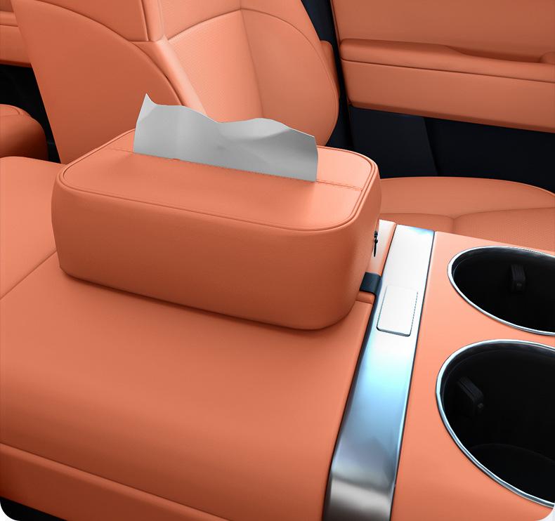 E5 PLUS Blue Electric Car Tissue Box: Model 26 Seat Backrest Hanging Bag Accessory.