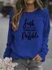 Women's Letter Print Round Neck Hoodie