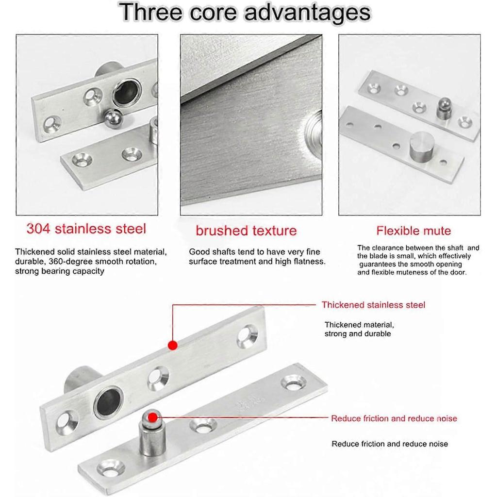 2025 Latest Model  2 Pack Door Pivot Hinge 180Rotation Hidden Door Hinge