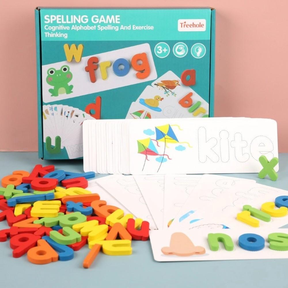 English Wooden Spelling Game Letter Matching Jigsaw Letter Puzzles  Early Childhood