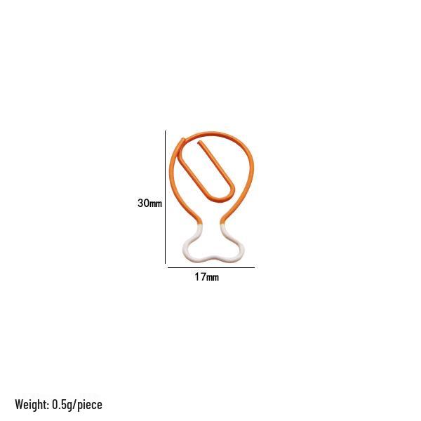 Creative Two-Color Food-Shaped Metal Paper Clips for Office Organization
