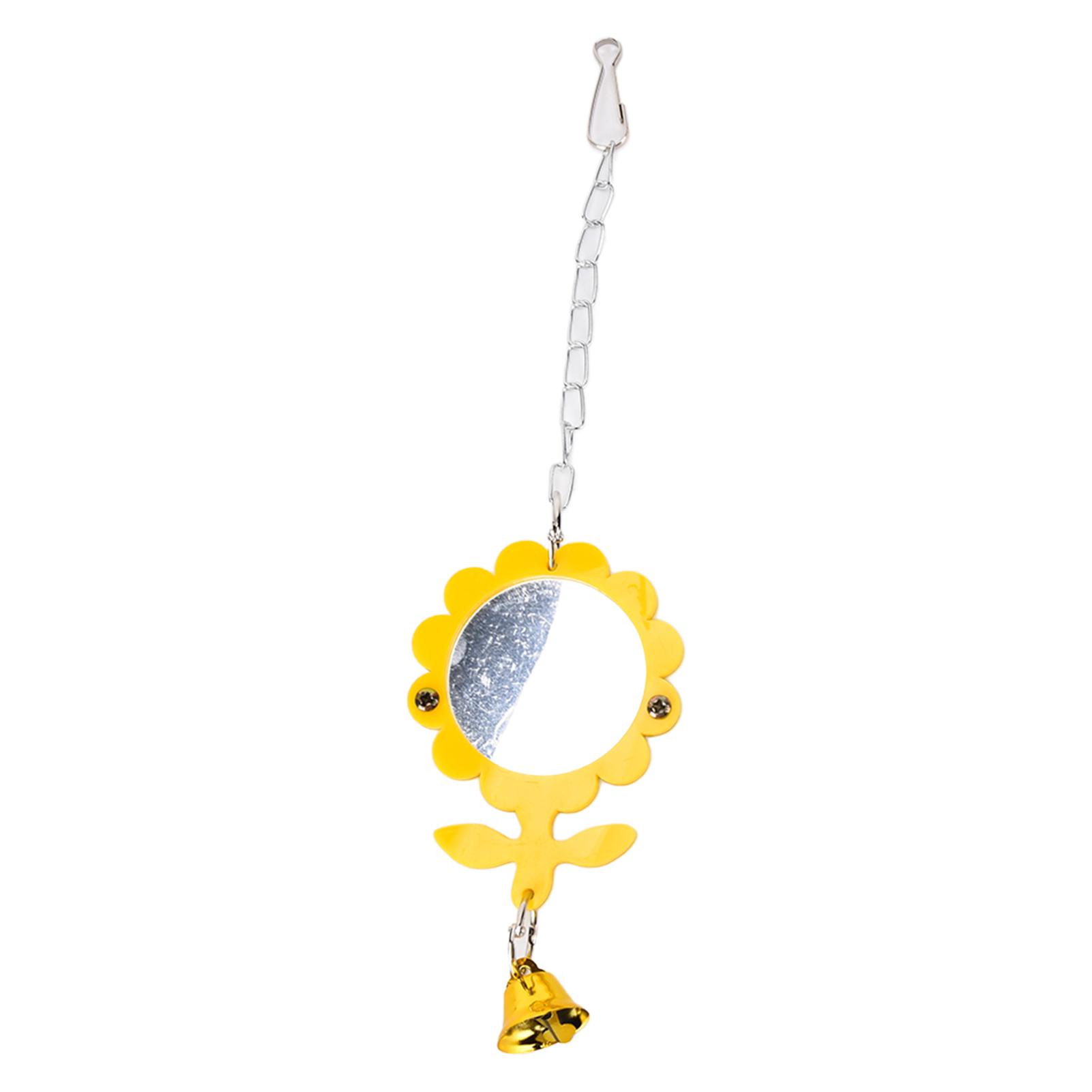 

Bird Mirror Toy Safe Bite Resistant Anti Shatter Cute Mirror with Bells for Parrots Birds