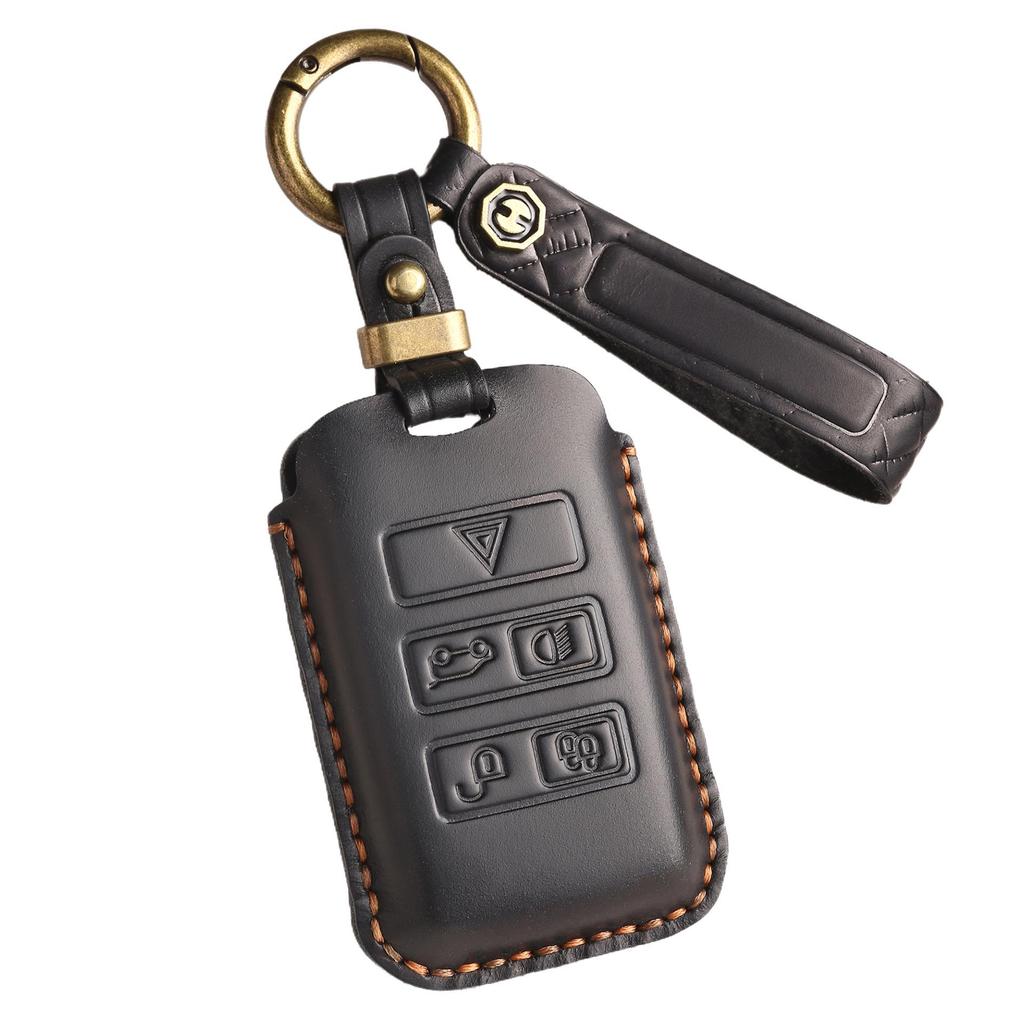 Handmade Vintage Leather Key Cover for Land Rover Range Rover Discovery 5 and Jaguar