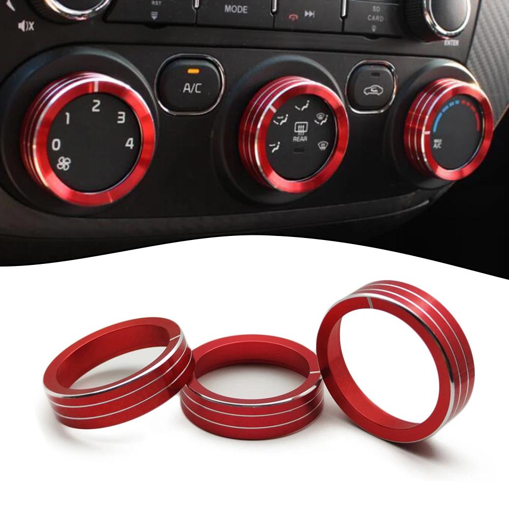 Elevate Your For Kia Forte 2014 2018 With Red Aluminum Car Console Air Conditioning Knob Cover High Quality Perfect Fit