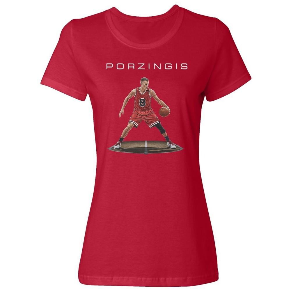 Kristaps Porzingis #8 Inspired - Atlanta Fans Tribute Ladies  Crewneck T-Shirt Unisex T-Shirt S