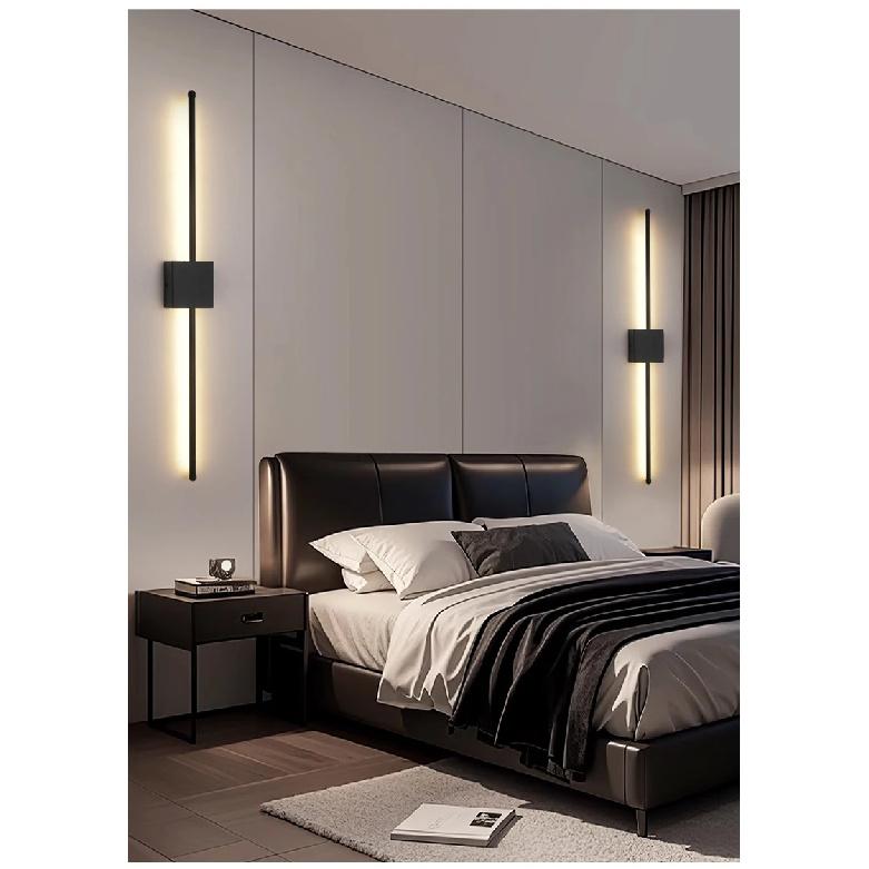 Modern LED Wall Lamp Minimalist Led Light Bedroom Bedside Long Strip Wall Sconces Living Room Sofa Home Indoor Lighting Fixture