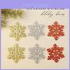 Christmas Snowflake Ornaments Pack With Gold Silver Red For Holiday Tree Decor