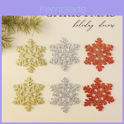 Christmas Snowflake Ornaments Pack With Gold Silver Red For Holiday Tree Decor