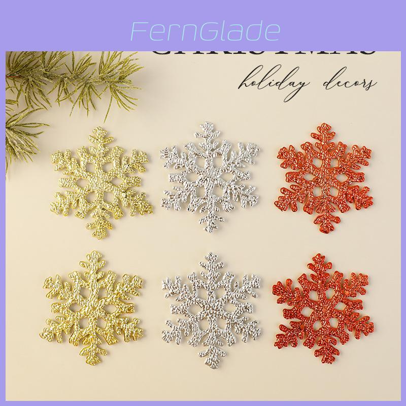 Christmas Snowflake Ornaments Pack With Gold Silver Red For Holiday Tree Decor
