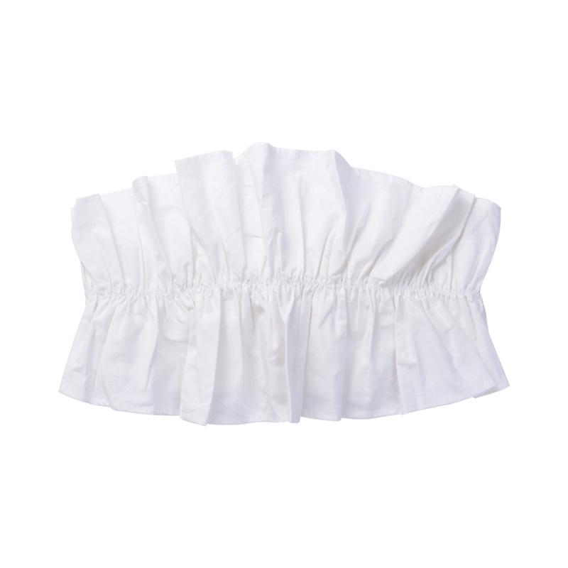 

Повседневные укороченные топы-трубы 2023, жилет с открытыми плечами, сексуальный женский топ без бретелек для девочек с оборками, майка с открытой спиной и завязками, однотонная майка M белый