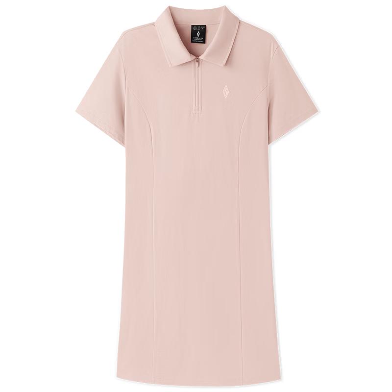Skechers Women s Summer Polo Collar Shirred Back Short Dress XL 100 лиловый